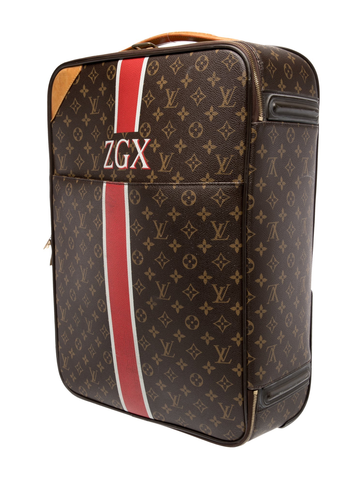 Louis Vuitton LV Monogram Leather Trimmed Suitcase