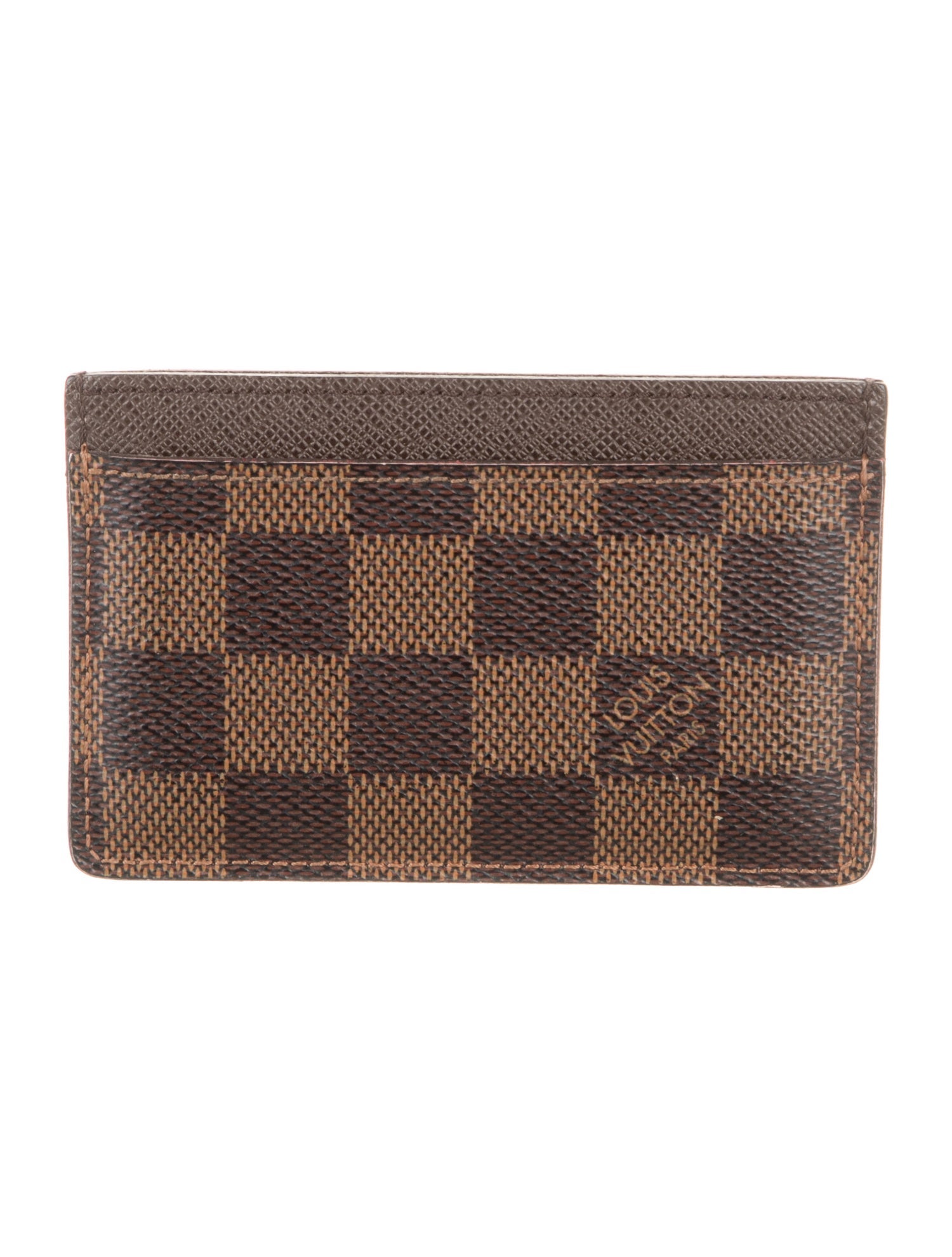 Louis Vuitton Damier Ebene Pattern Coated Canvas Card Case