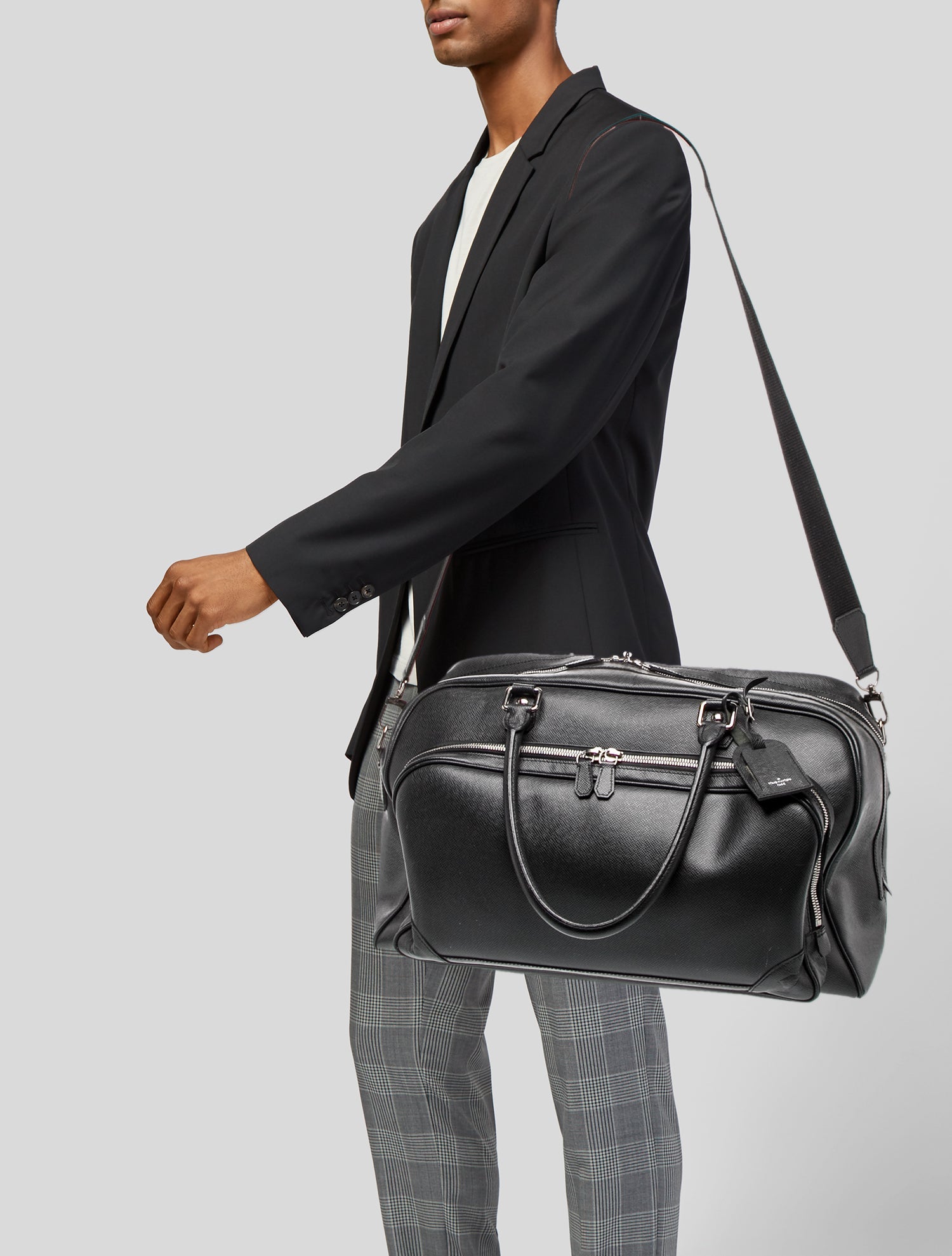 Louis Vuitton Nikolai Taiga Leather Travel Bag Ardoise