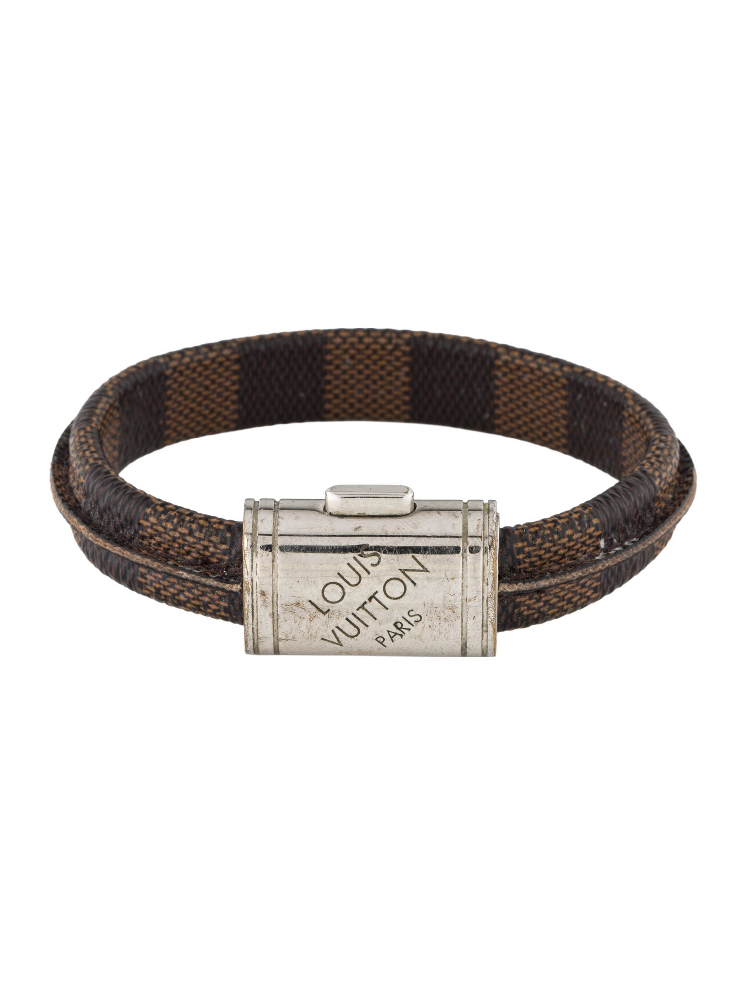 Louis Vuitton Leather Damier Canvas Bracelet