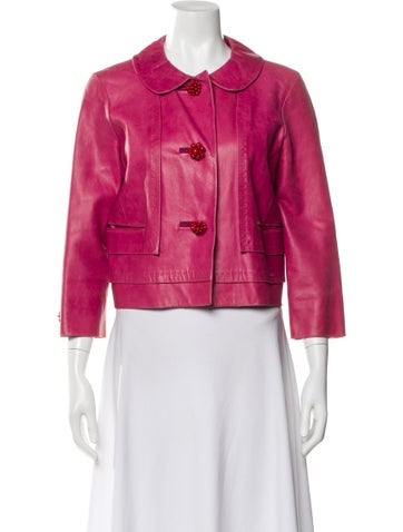 Pre-owned Louis Vuitton Vintage Lambskin Jacket In Pink