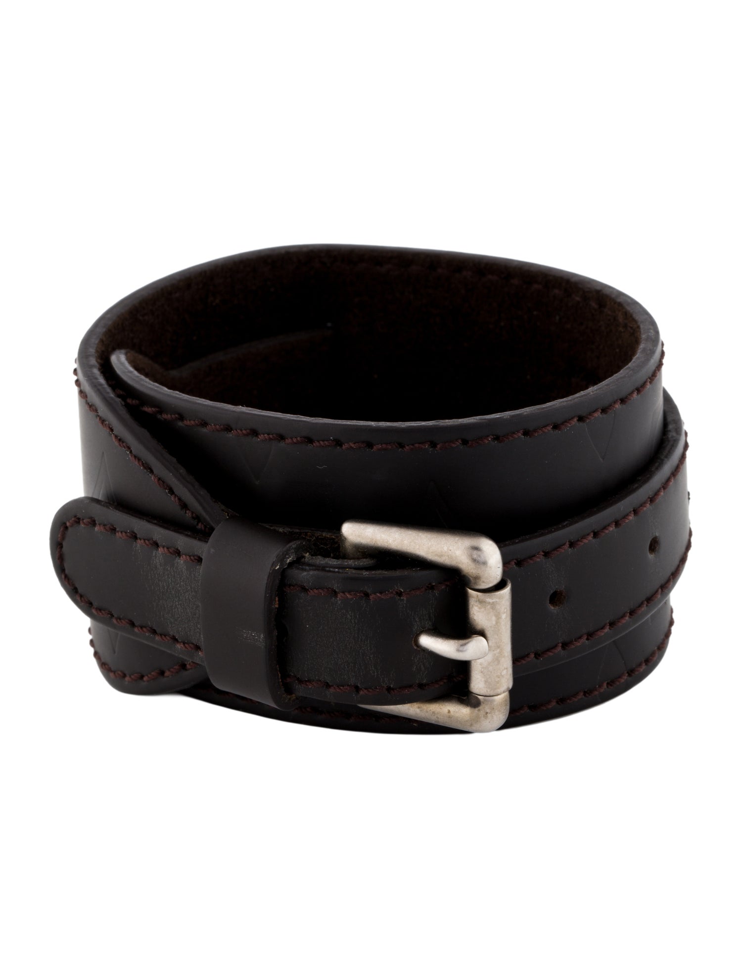 Louis Vuitton Leather Force Monogram Glacé Wrap Bracelet