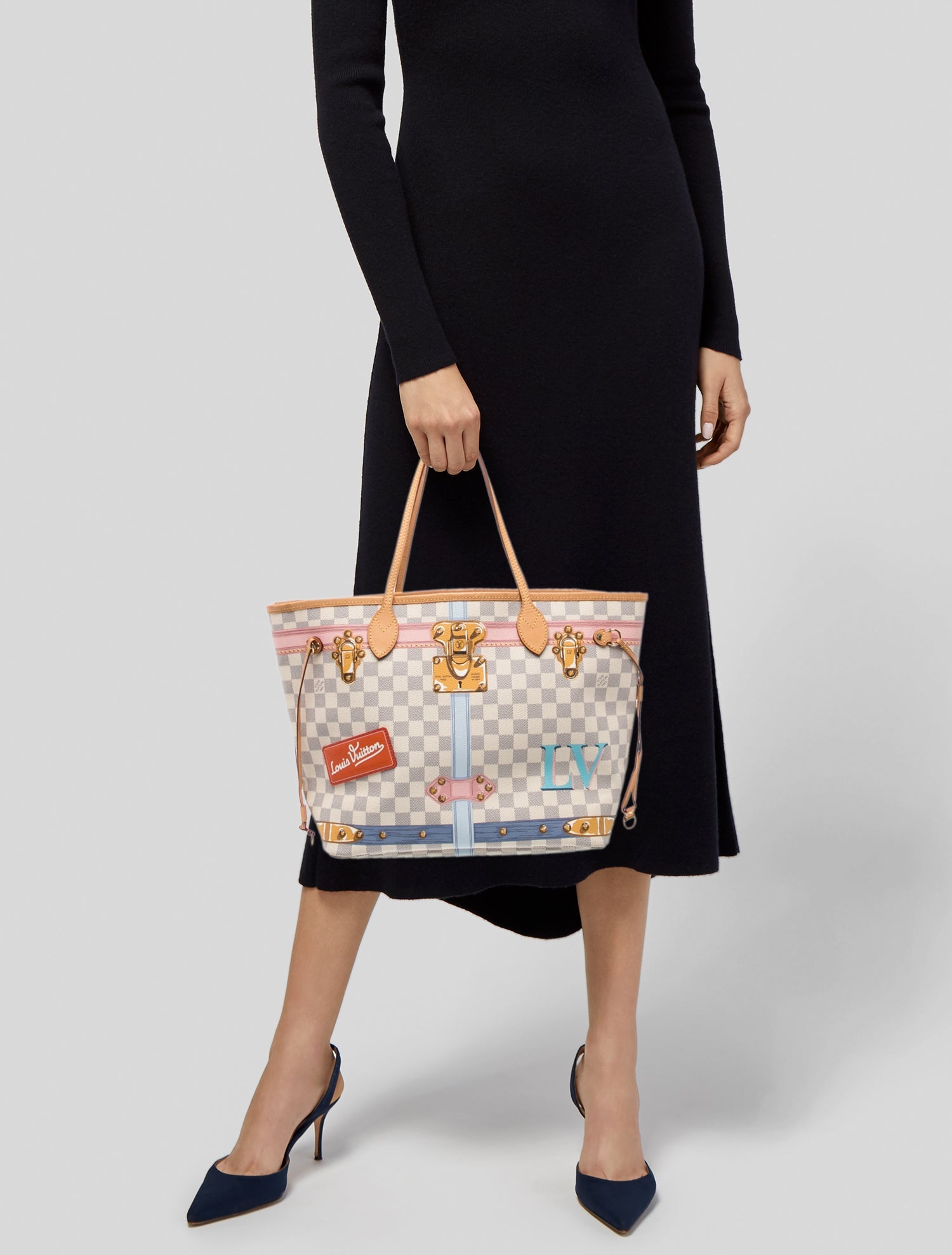 Louis Vuitton Damier Azur Neverfull w/Pouch MM
