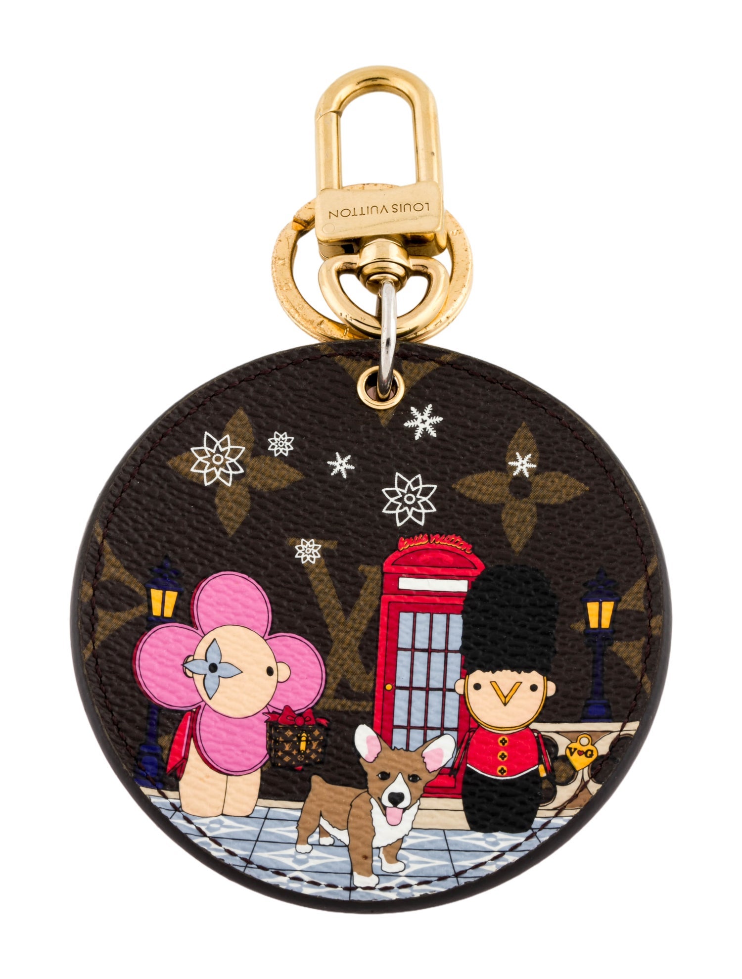 Louis Vuitton Monogram Illustre London Xmas Bag Charm & Key Holder