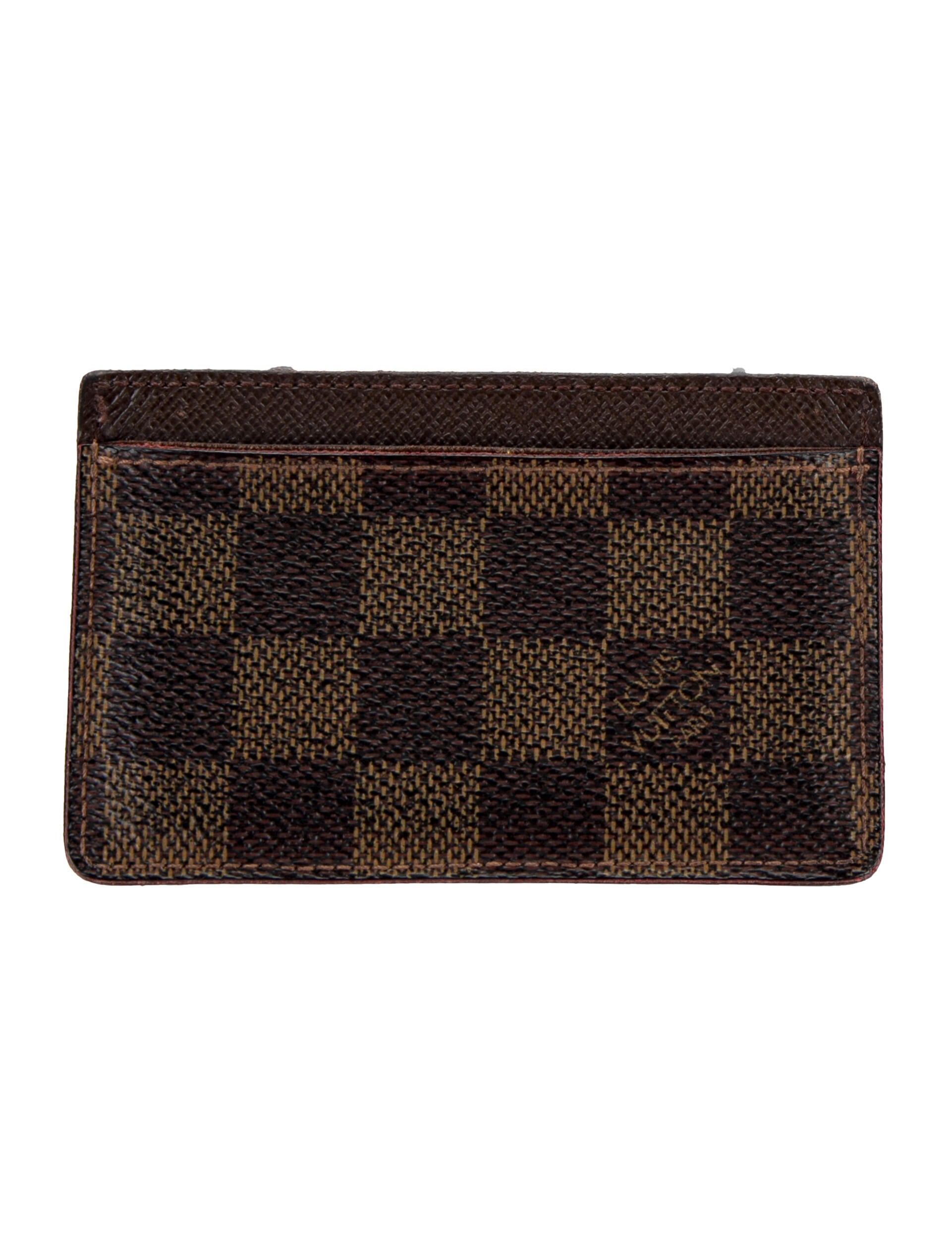 Louis Vuitton Damier Ebene Pattern Coated Canvas Card Holder
