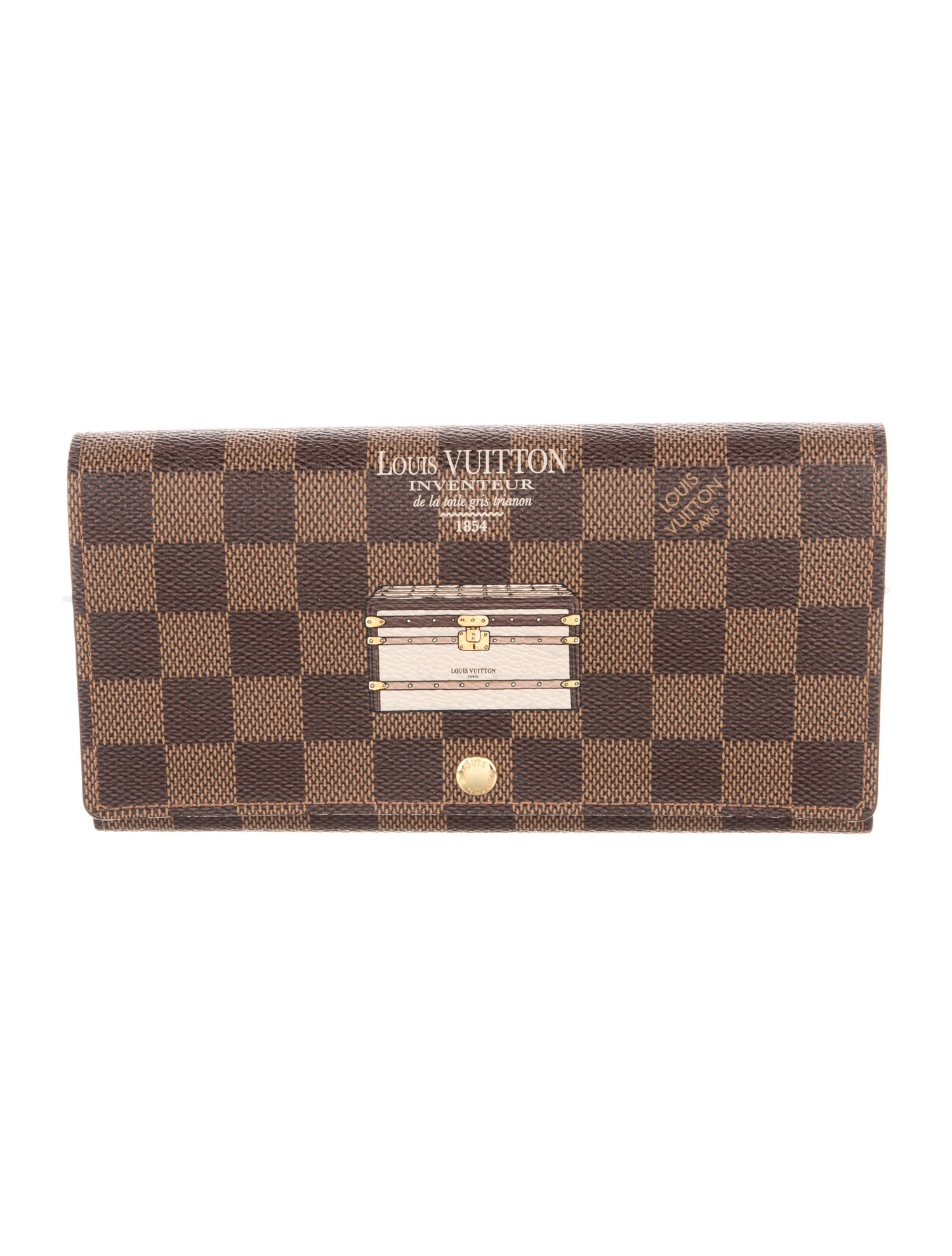 Louis Vuitton 2013 Damier Ebene Pattern Sarah Wallet