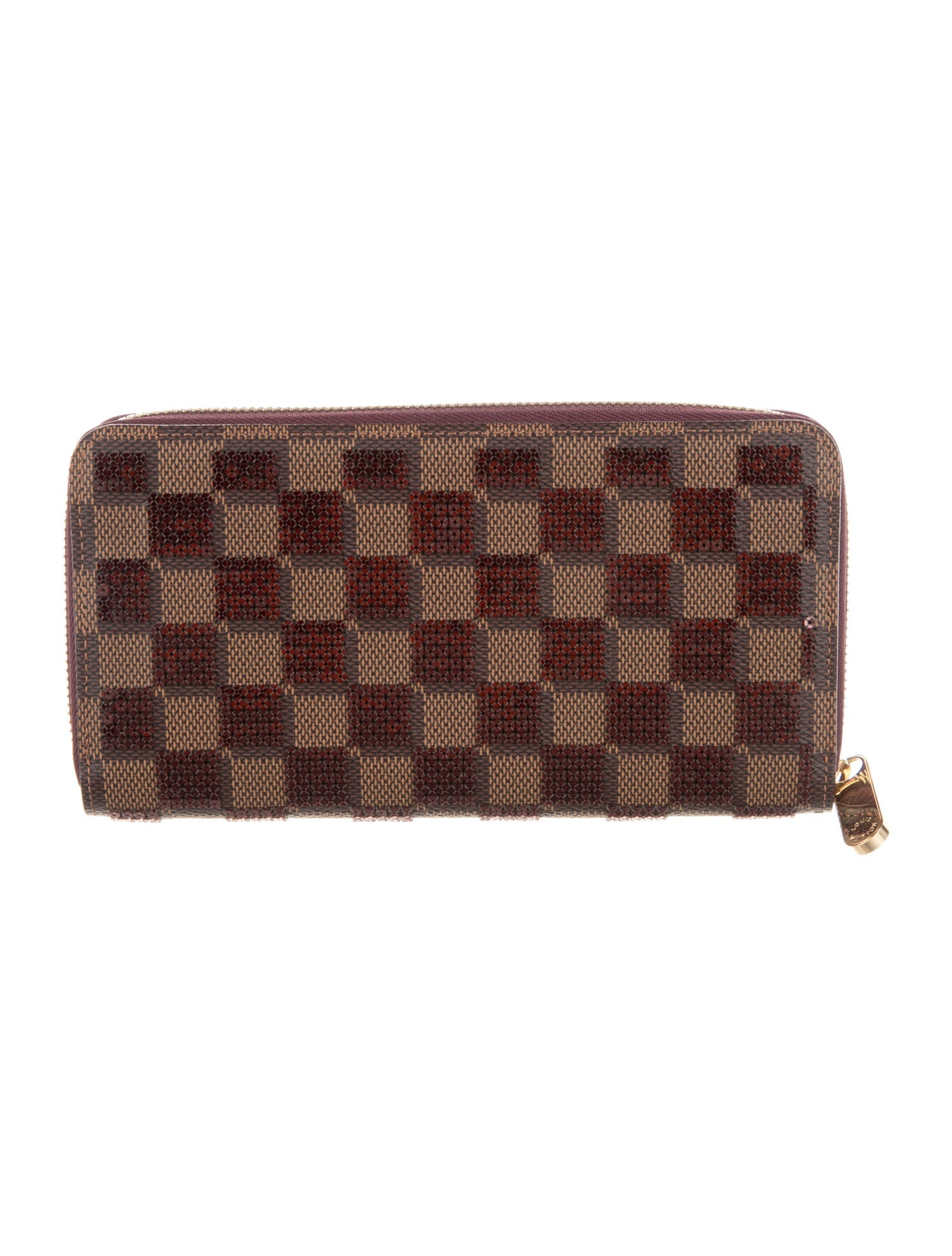 Louis Vuitton Damier Ebene Pattern Coated Canvas Zippy Wallet