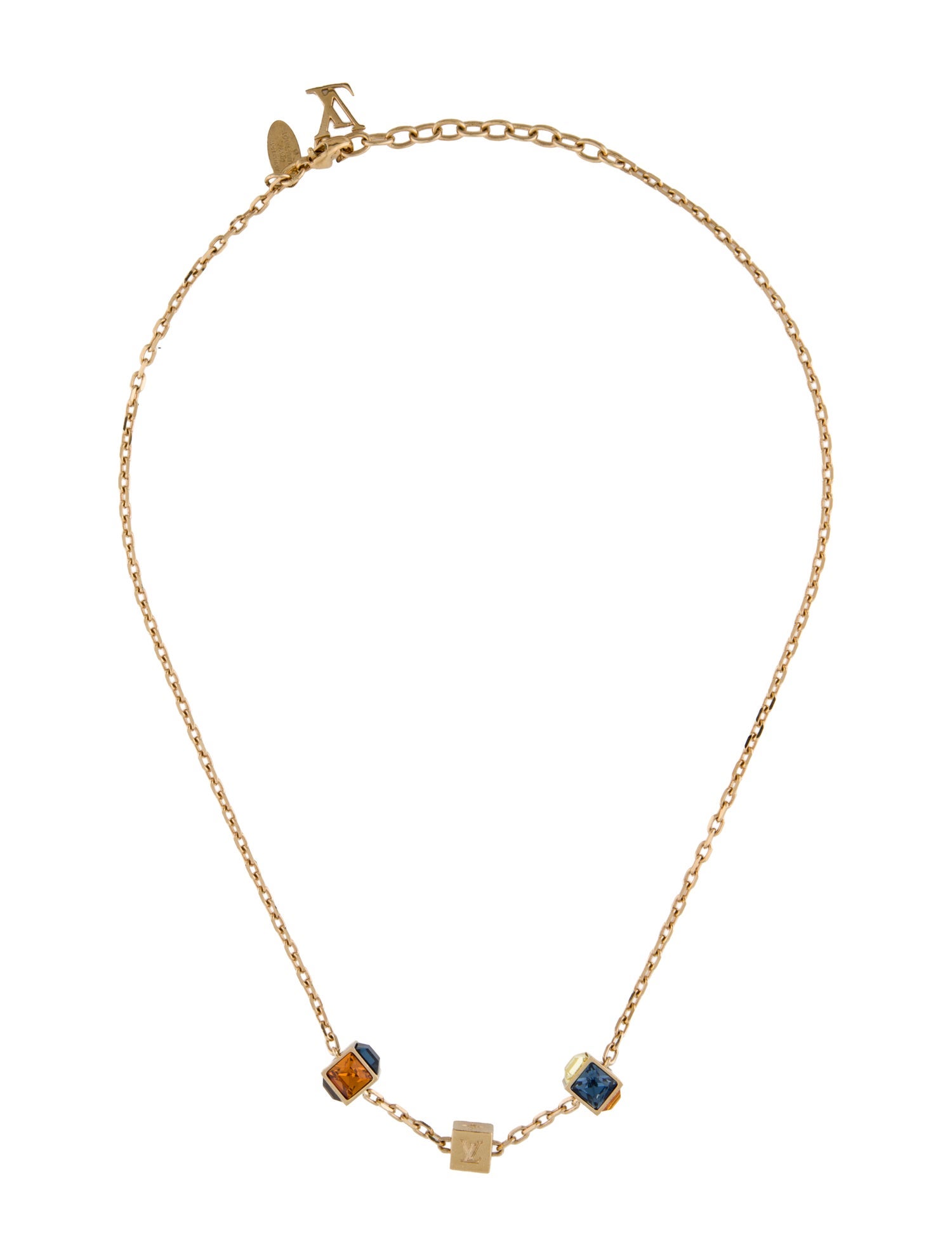 Louis Vuitton Crystal Gamble Station Necklace