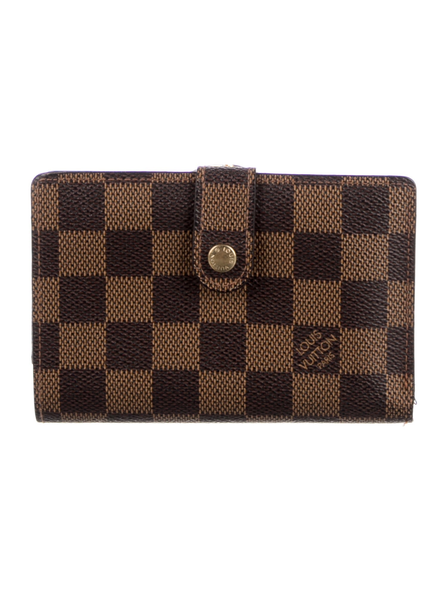 Louis Vuitton Damier Ebene Pattern Coated Canvas French Purse
