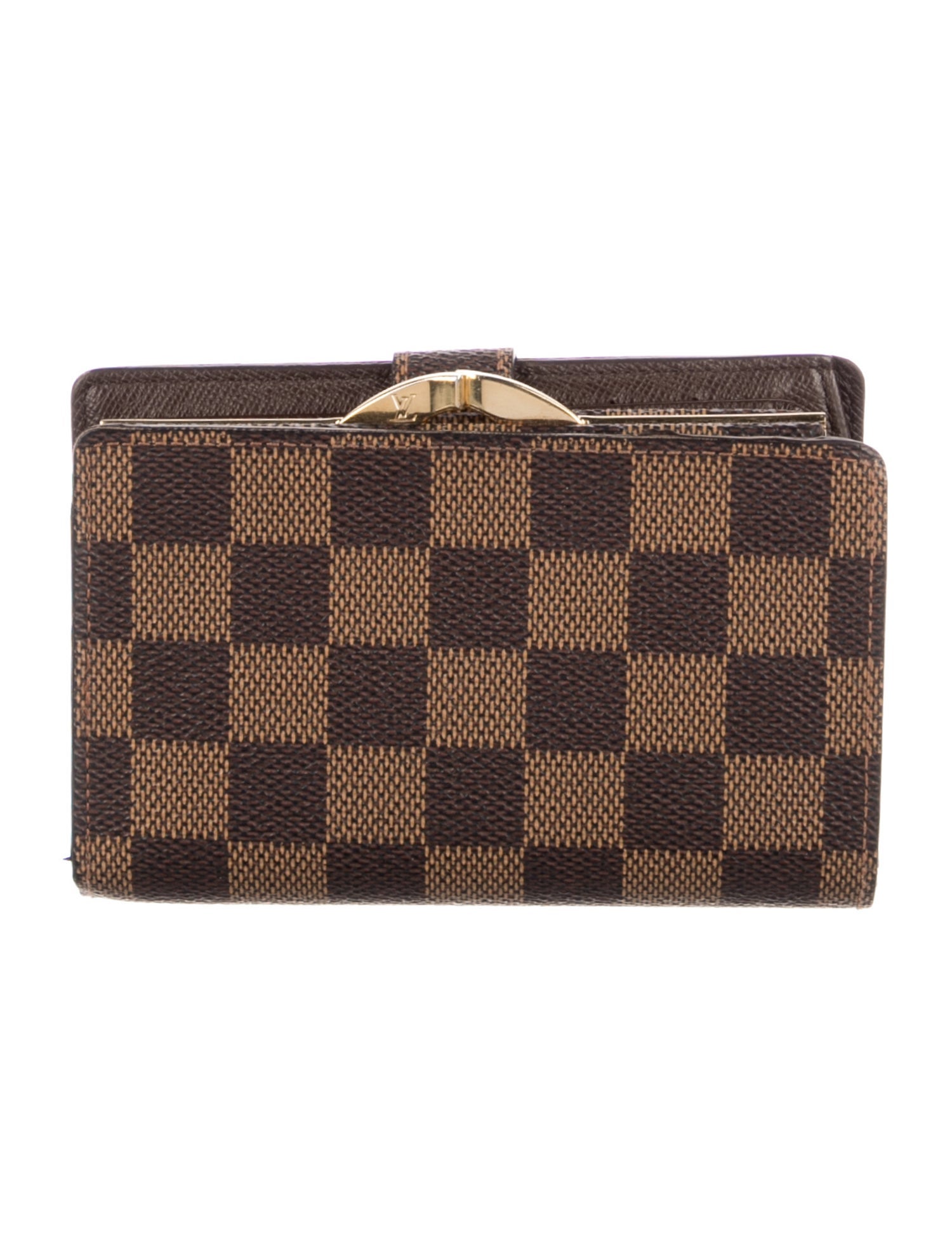 Louis Vuitton Damier Ebene Pattern Coated Canvas French Purse