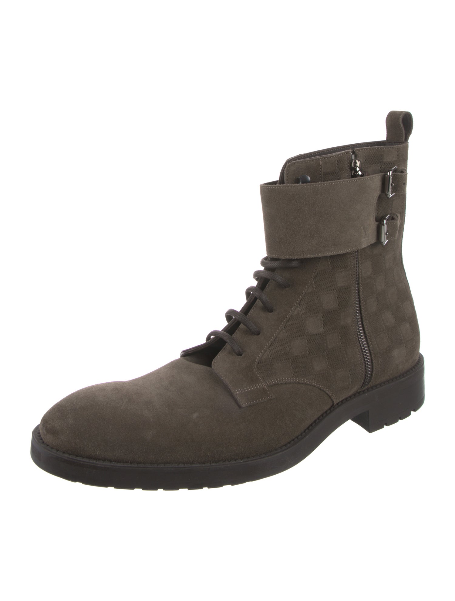 Louis Vuitton Damier Infini Suede Lace-Up Boots