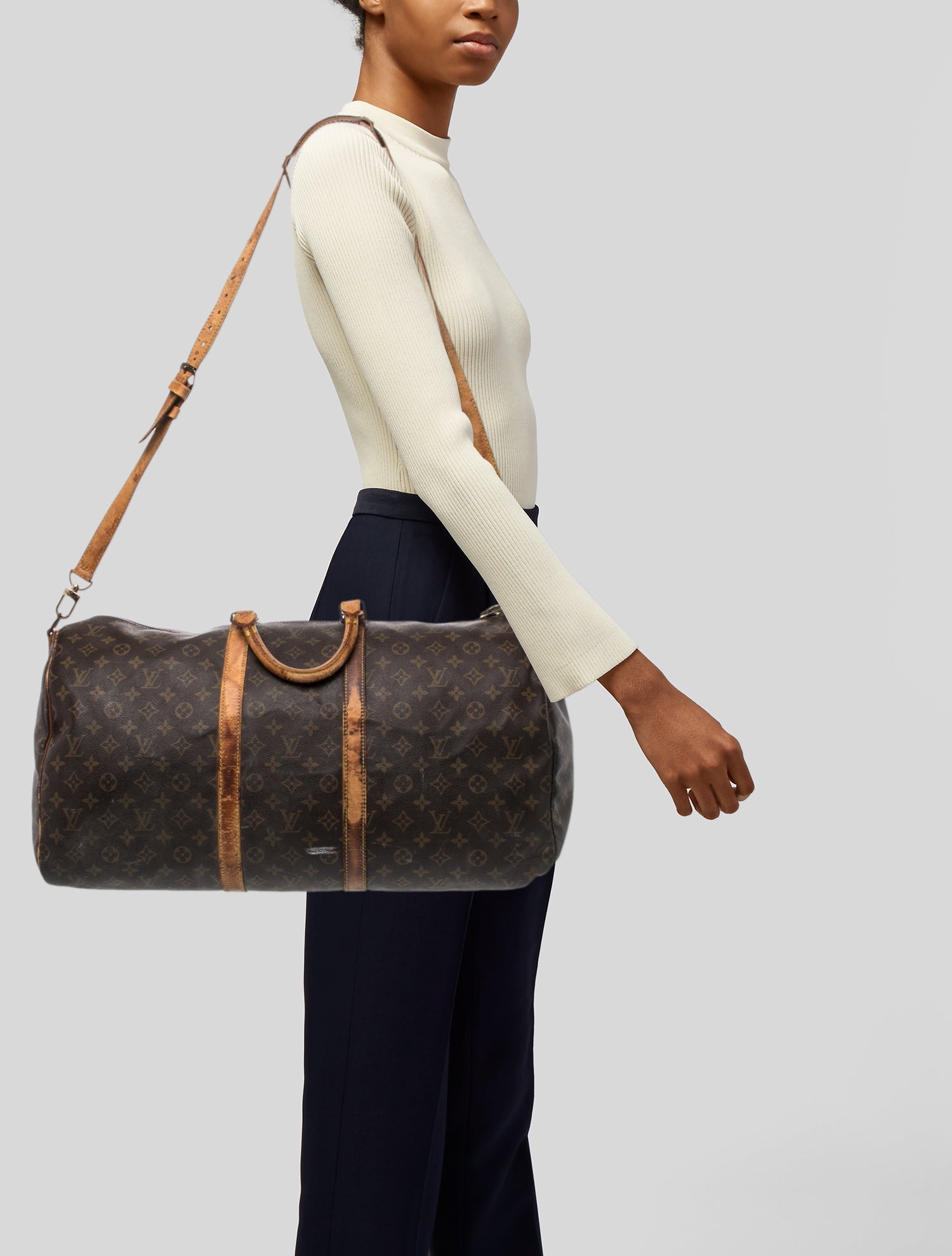 Louis Vuitton LV Monogram Keepall Bandouliere 55 Vintage