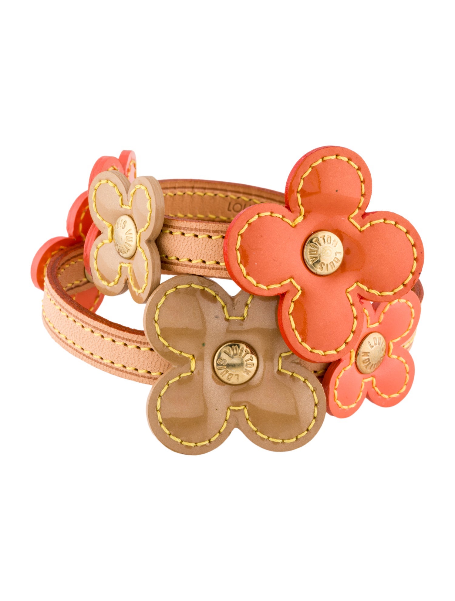 Louis Vuitton Vachetta Vernis Fleur Convertible Wrap Bracelet
