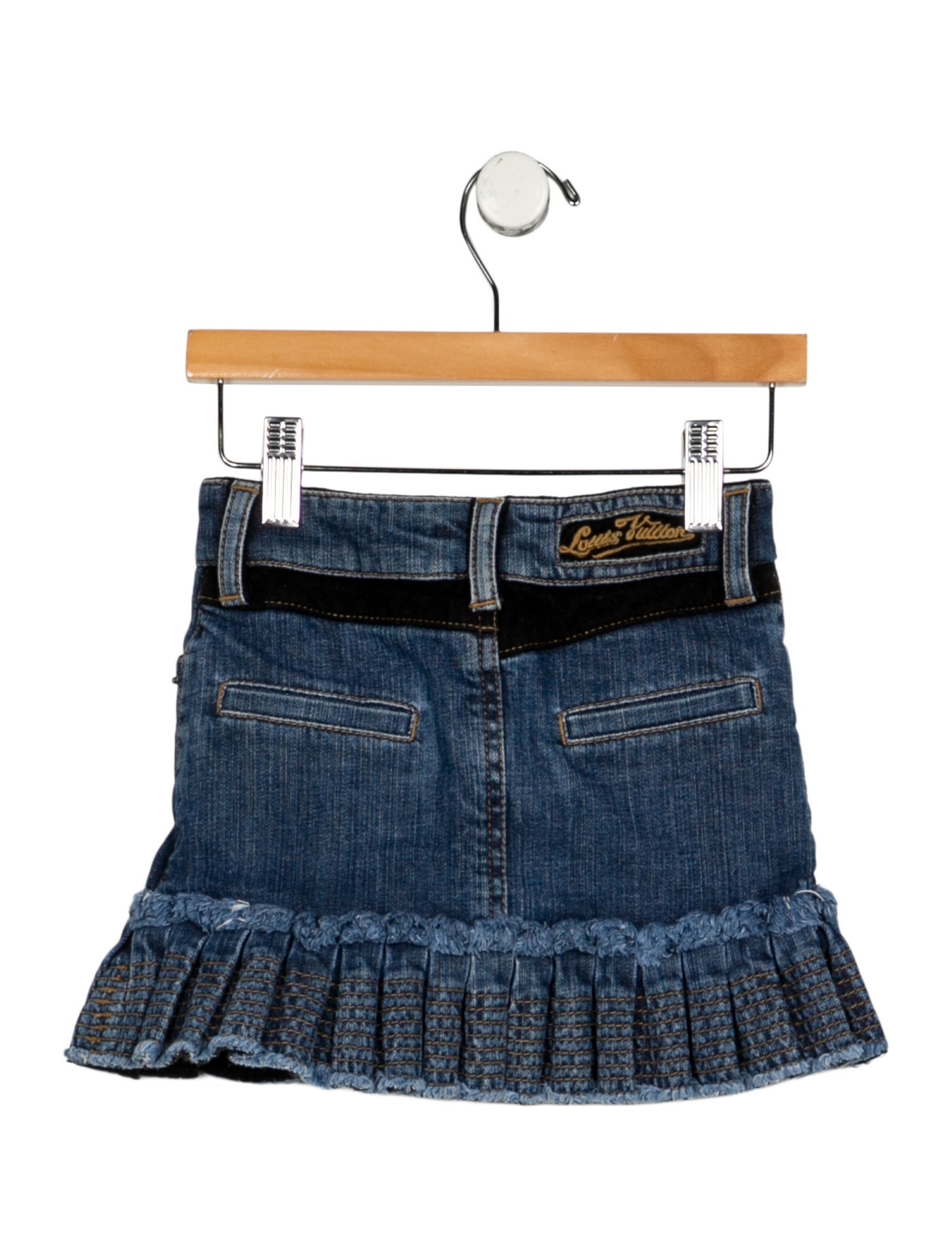 Louis Vuitton Toddler Girls Pleated Button And Zip Closure Skirt