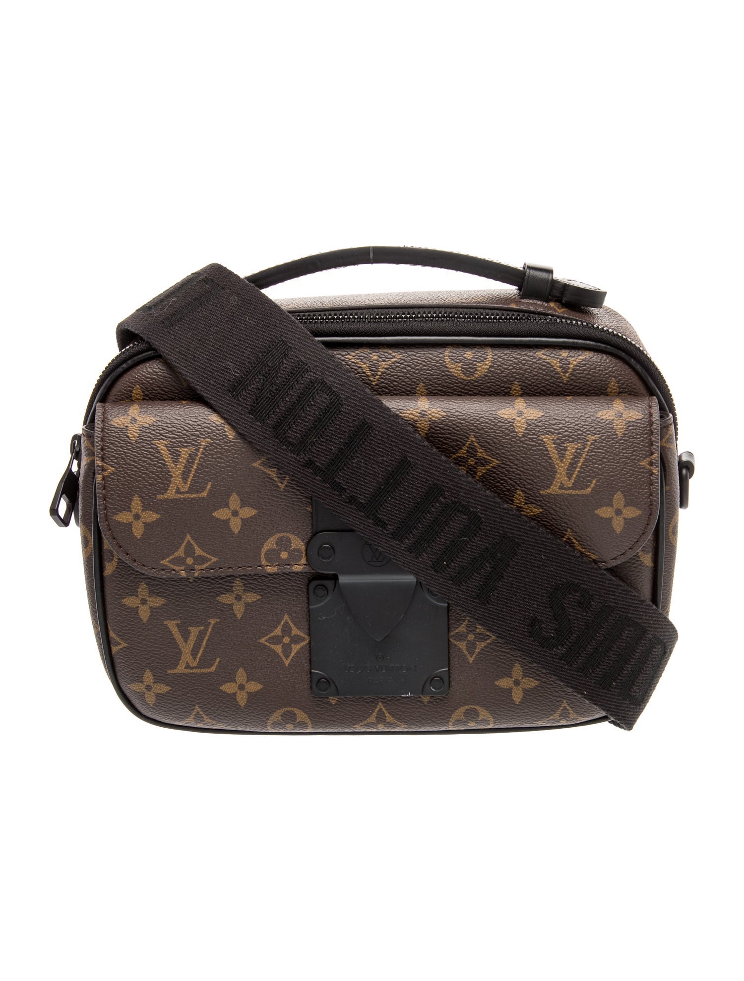 Louis Vuitton LV Monogram Macassar S Lock Messenger Bag