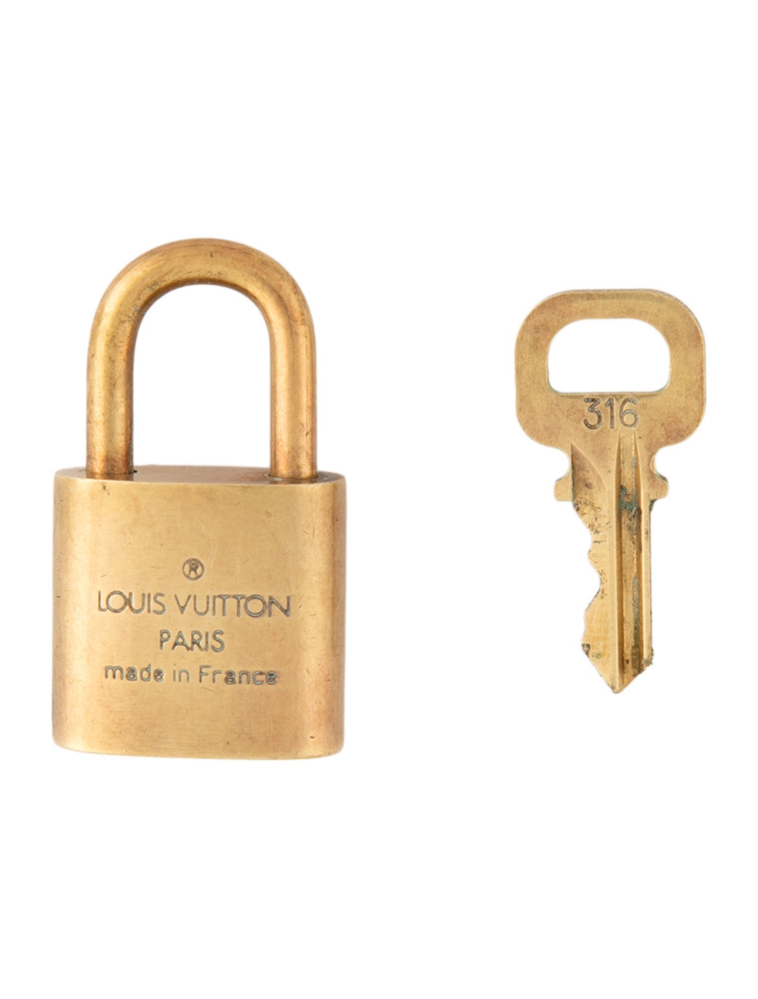 Louis Vuitton Brass Lock & Key Set