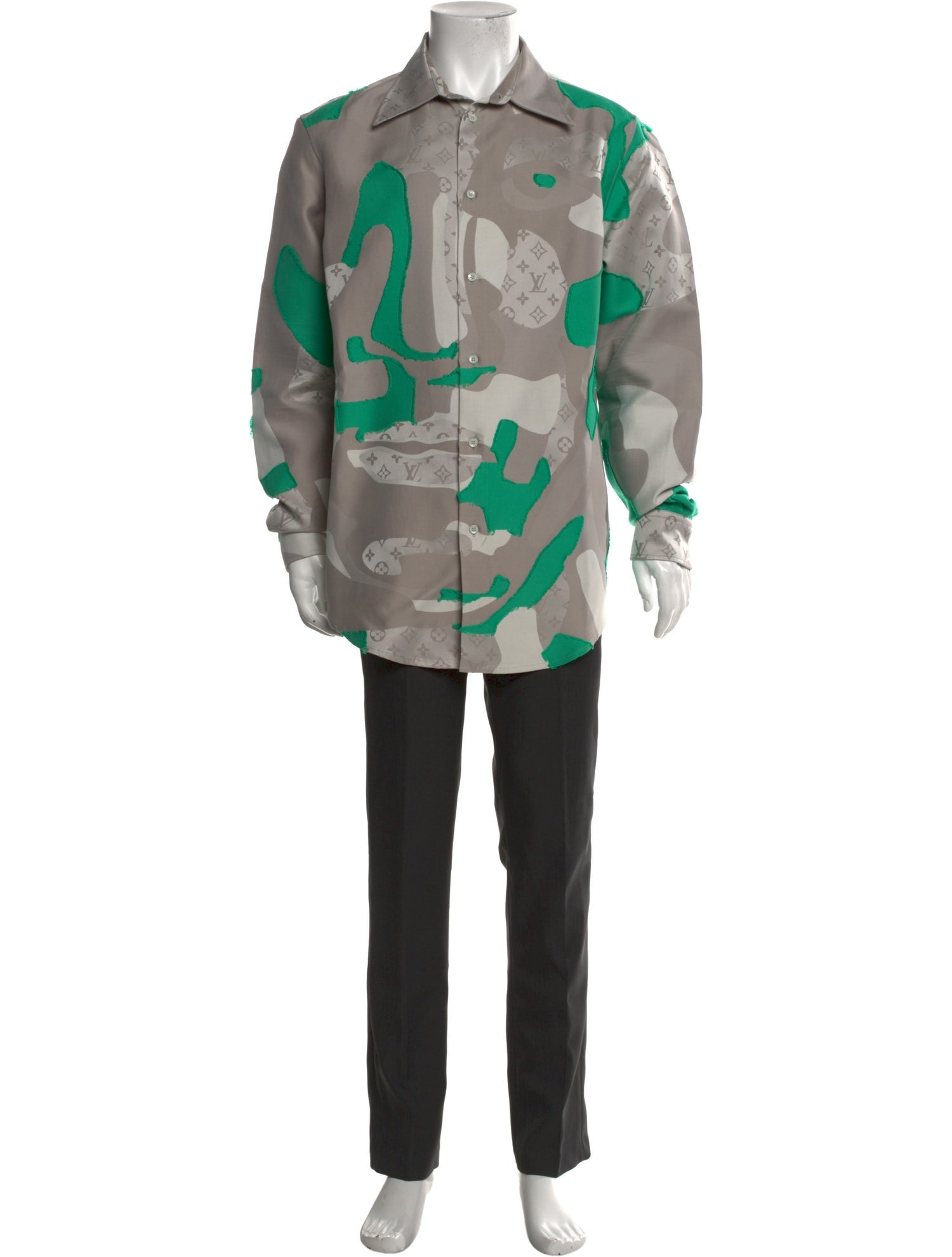 Louis Vuitton Camouflage Print Long Sleeve Shirt