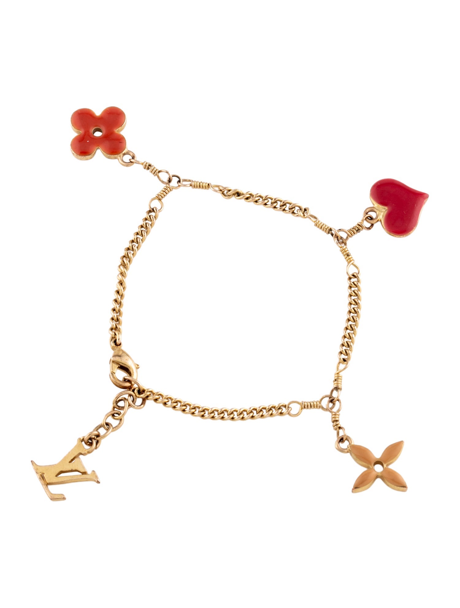 Louis Vuitton Enamel Sweet Monogram Charm Bracelet