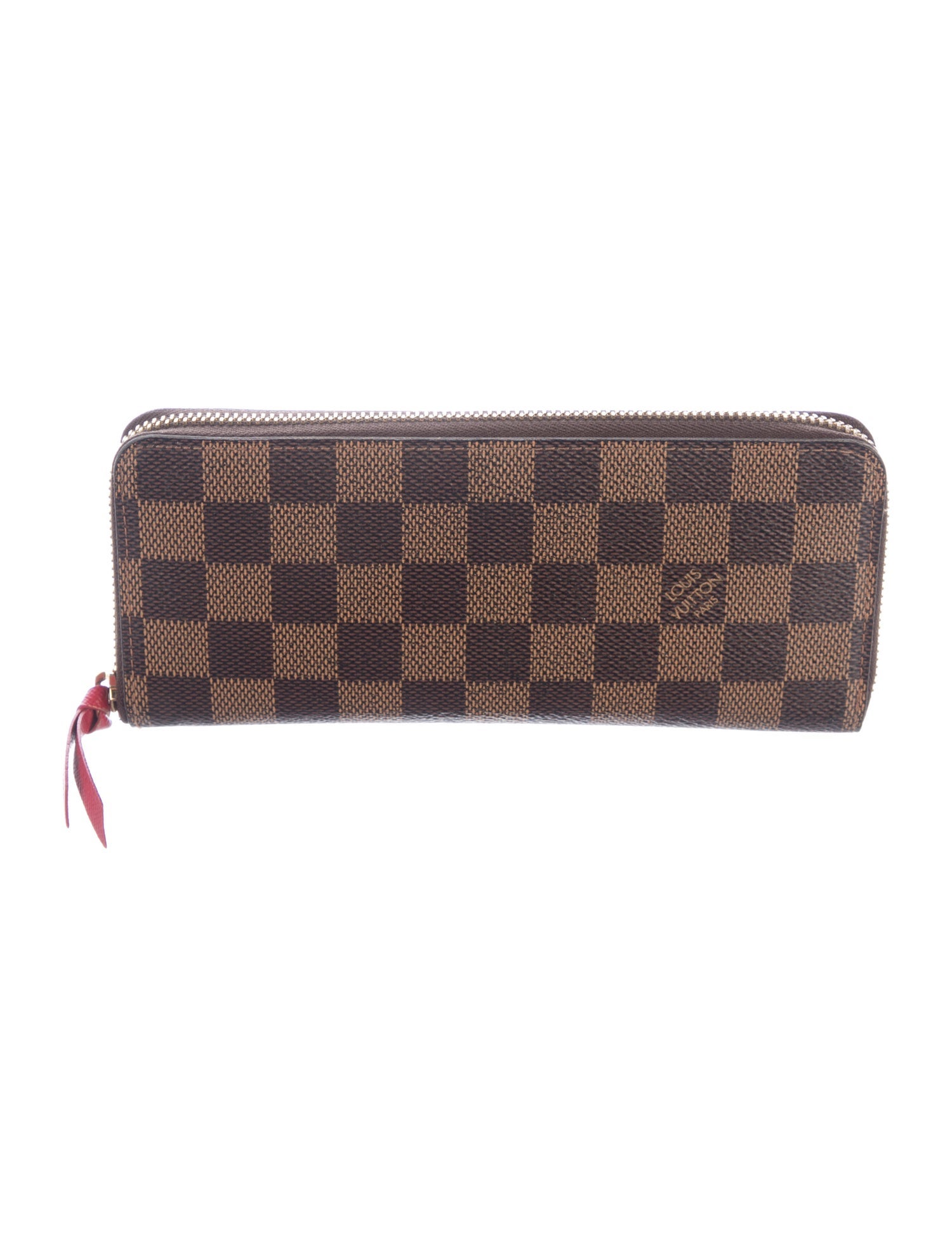 Louis Vuitton Damier Ebene Pattern Coated Canvas Clemence Wallet