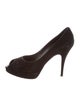Louis Vuitton Suede Peep-Toe Pumps