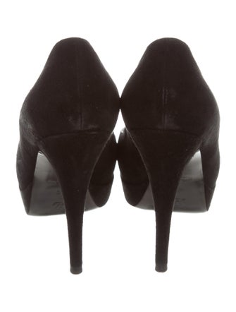 Louis Vuitton Suede Peep-Toe Pumps