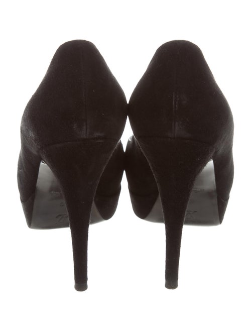 Louis Vuitton Suede Peep-Toe Pumps