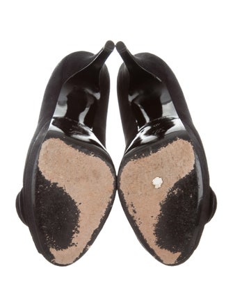 Louis Vuitton Suede Peep-Toe Pumps