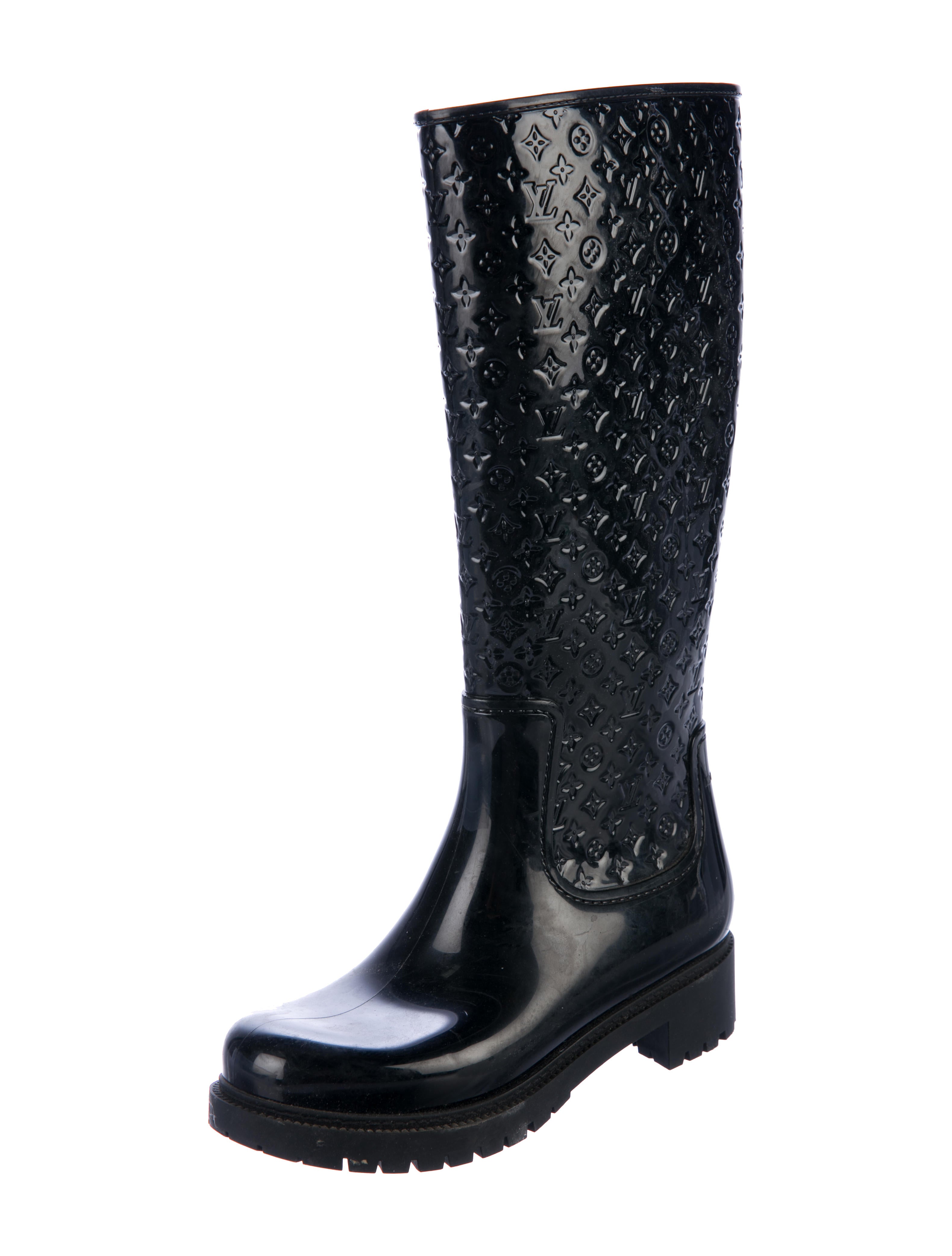 monogram rubber rain boots