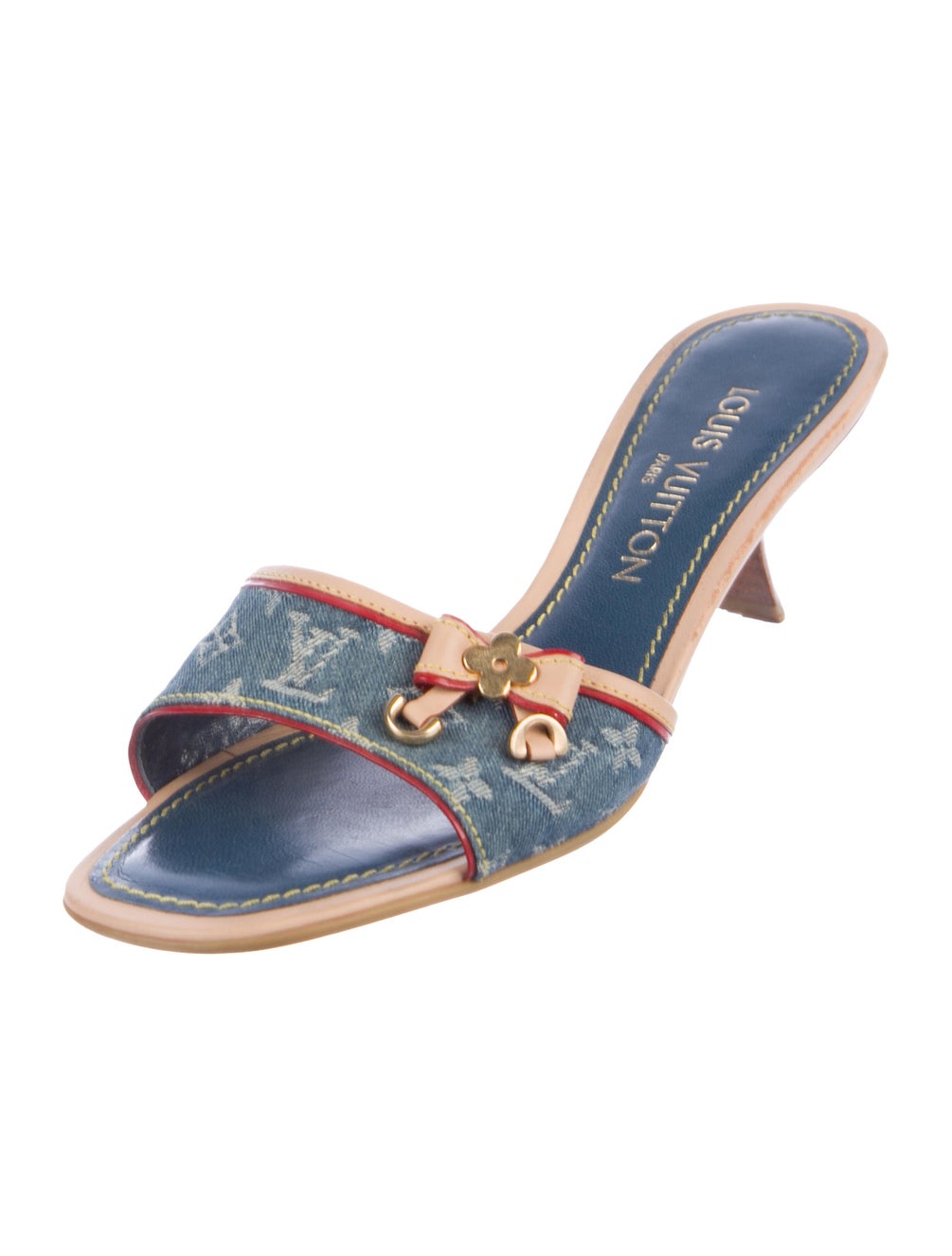 louis vuitton denim slides