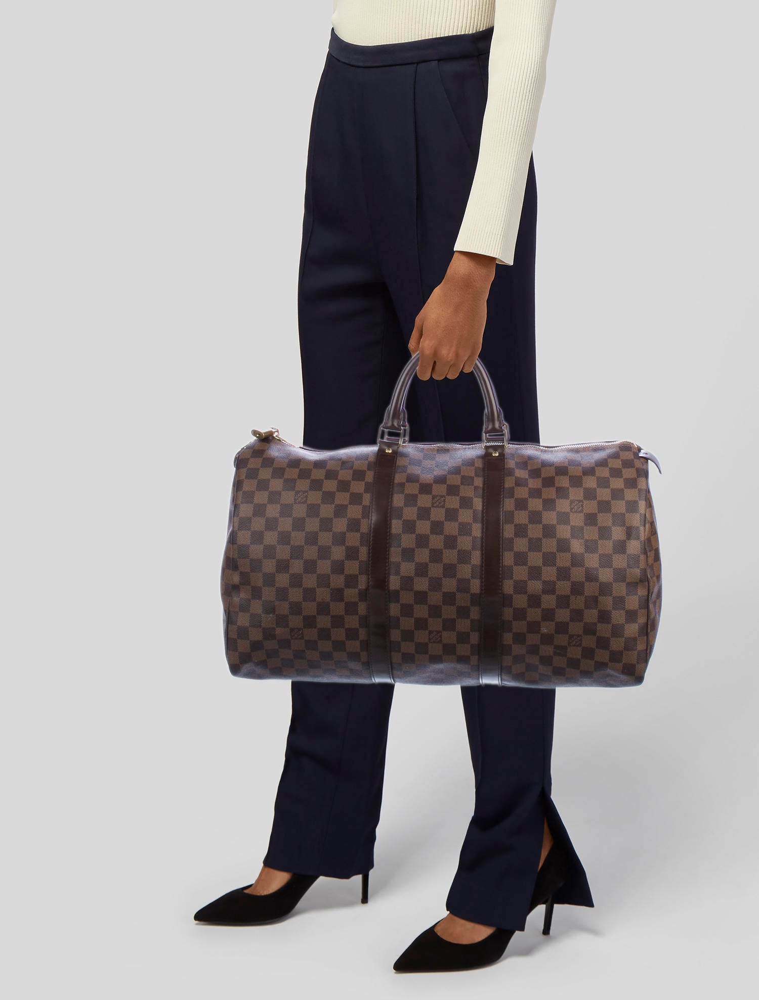 Louis Vuitton Damier Ebene Keepall 50 Brown Luggage and Travel