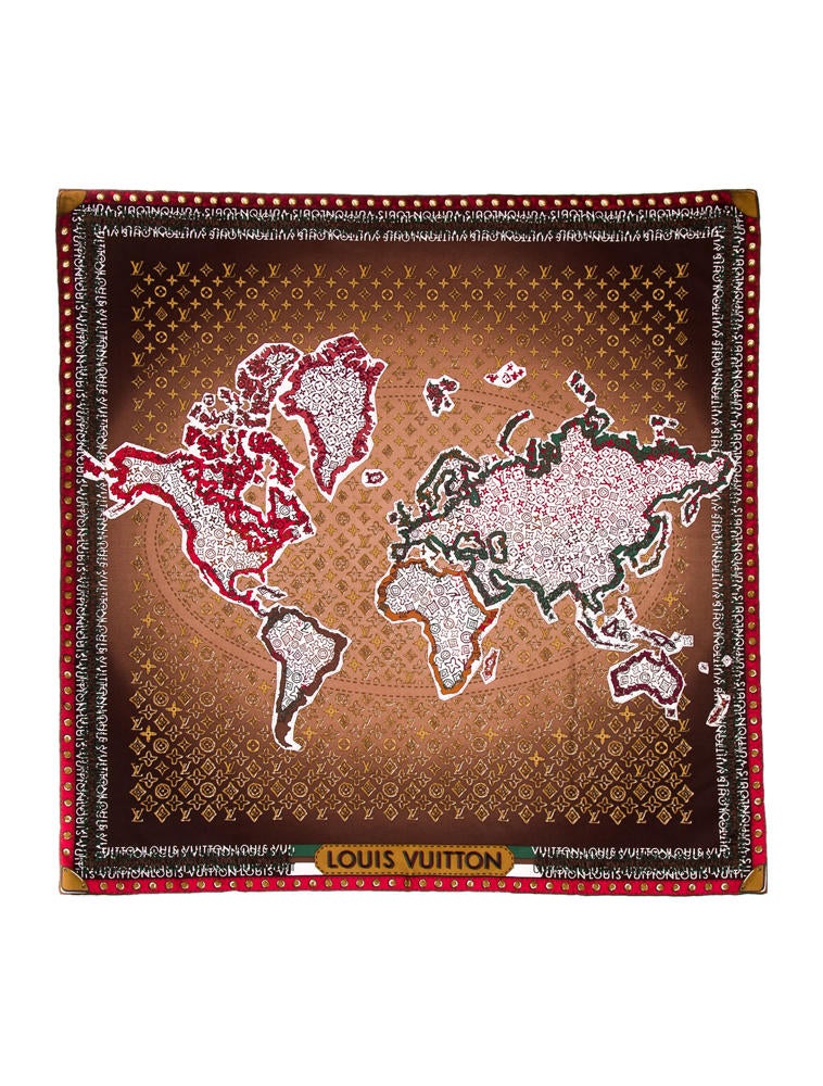 Louis Vuitton Monogram Map Scarf