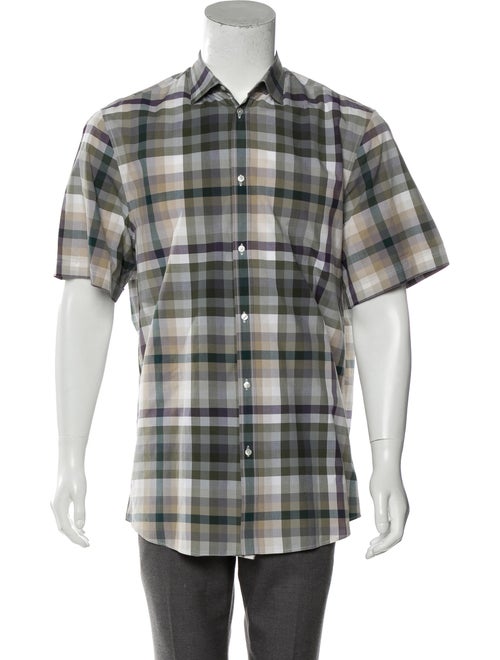 Louis Vuitton Checkered Button-Up Shirt green