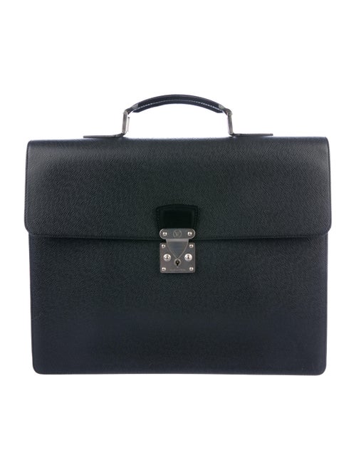Louis Vuitton Taiga Laguito Briefcase silver