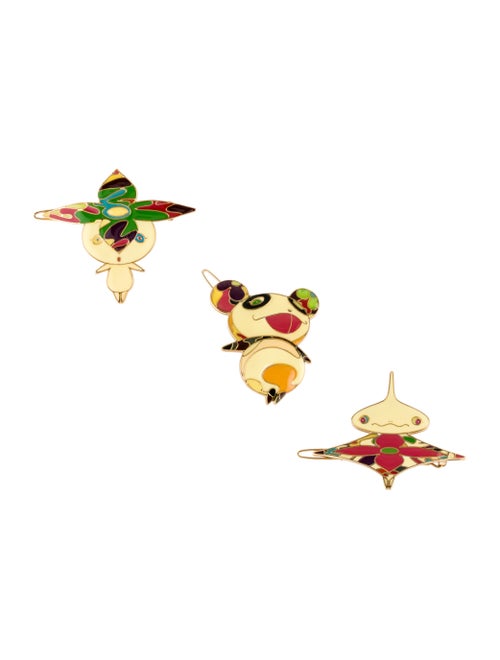 Louis Vuitton Takashi Murakami Hair Barrette Set b