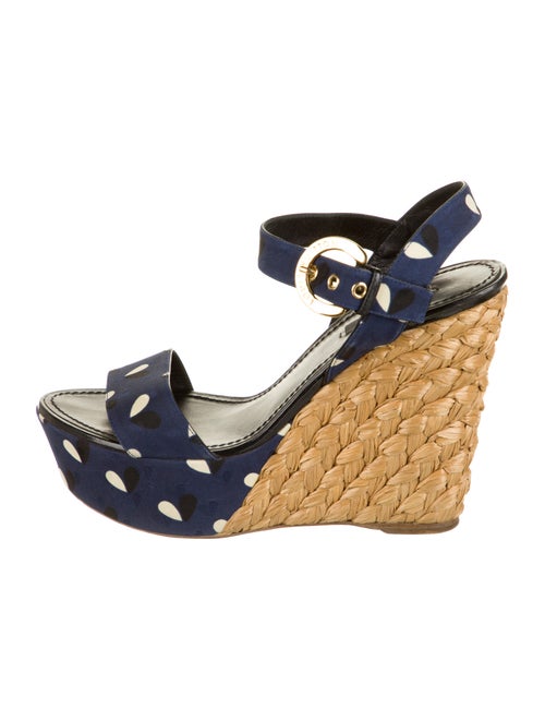 Louis Vuitton Polka Dot Print Espadrilles Blue