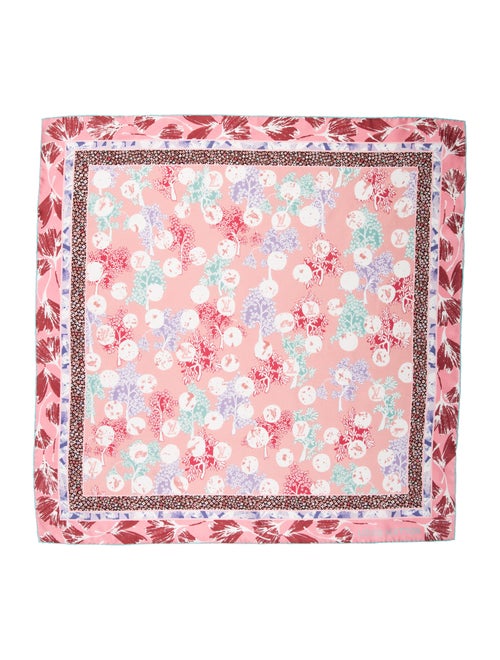 Louis Vuitton Flower Silk Square Scarf Pink