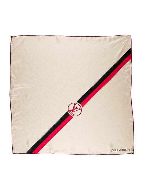 Louis Vuitton Ecru Silk Scarf Tan