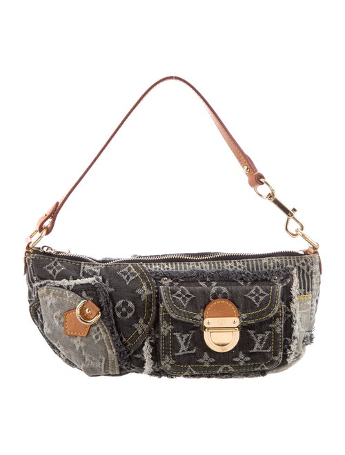 Louis Vuitton Patchwork Denim Pouchy Bag grey