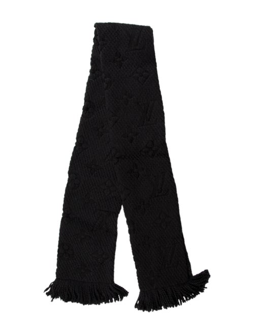Louis Vuitton Logomania Wool & Silk Scarf Black
