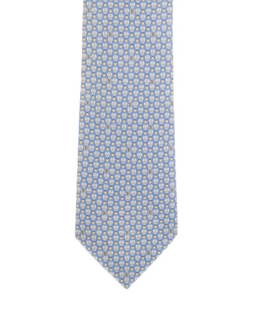 Louis Vuitton Printed Silk Tie blue