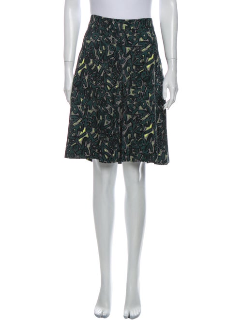 Louis Vuitton Printed Knee-Length Skirt Green