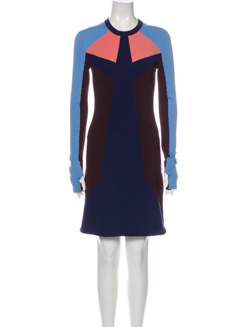 Louis Vuitton Colorblock Pattern Mini Dress Blue