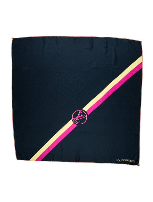 Louis Vuitton Essential V Silk Scarf Blue