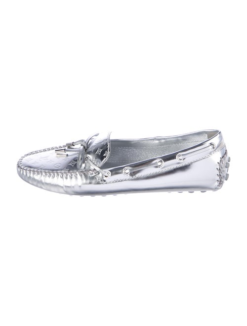 Louis Vuitton Patent Leather Boat Shoes Silver