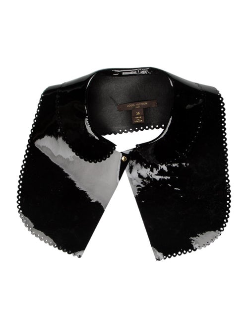 Louis Vuitton Patent Leather Peter Pan Collar Blac