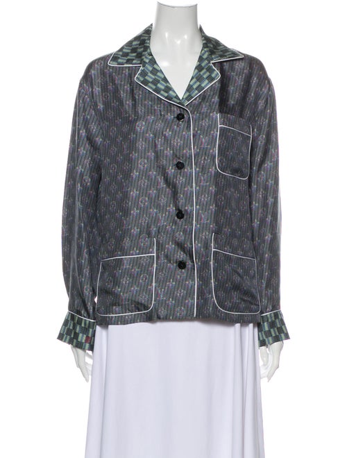 Louis Vuitton Silk Printed Pajamas Blue