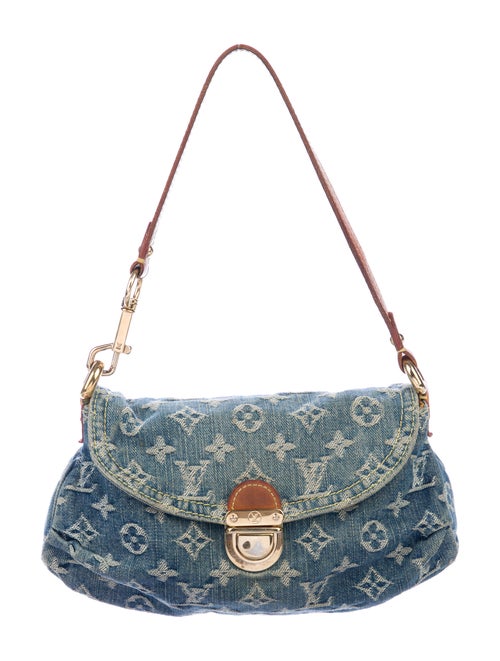 Louis Vuitton Monogram Denim Mini Pleaty Bag Blue