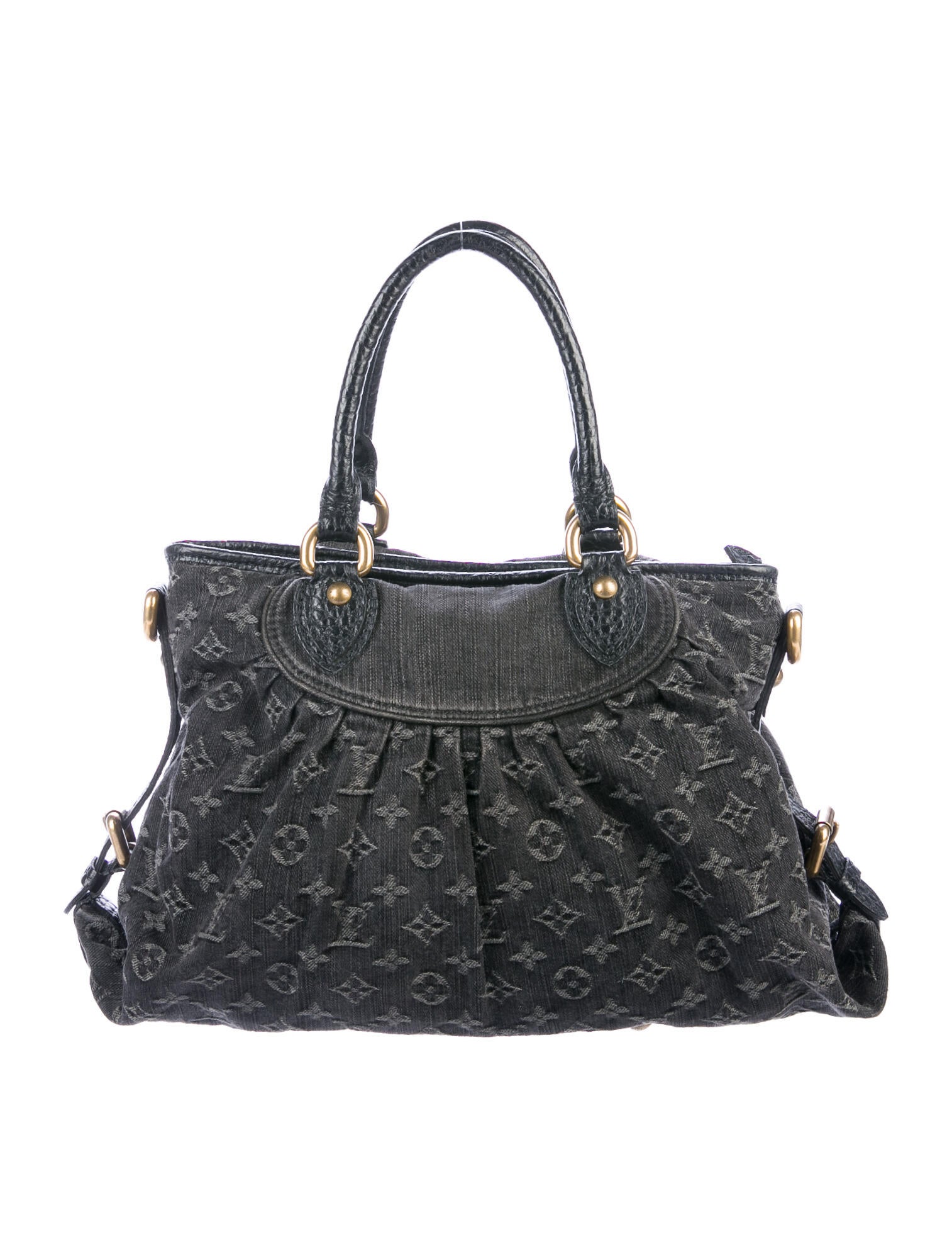 Louis Vuitton Monogram Denim Neo Cabby MM Black Shoulder Bags