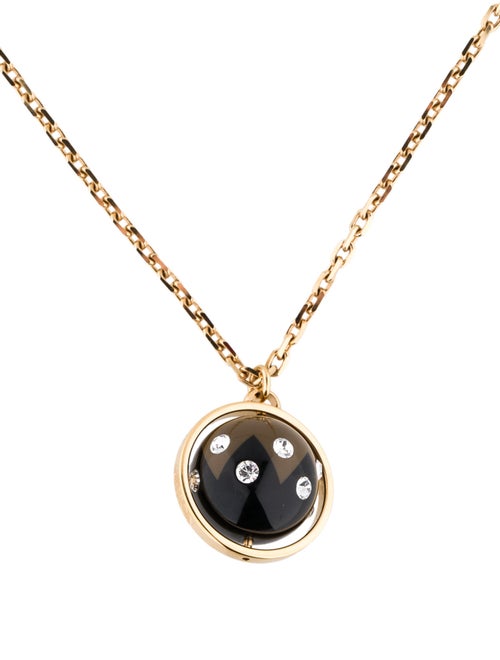 Louis Vuitton Embellished Globe Pendant Necklace