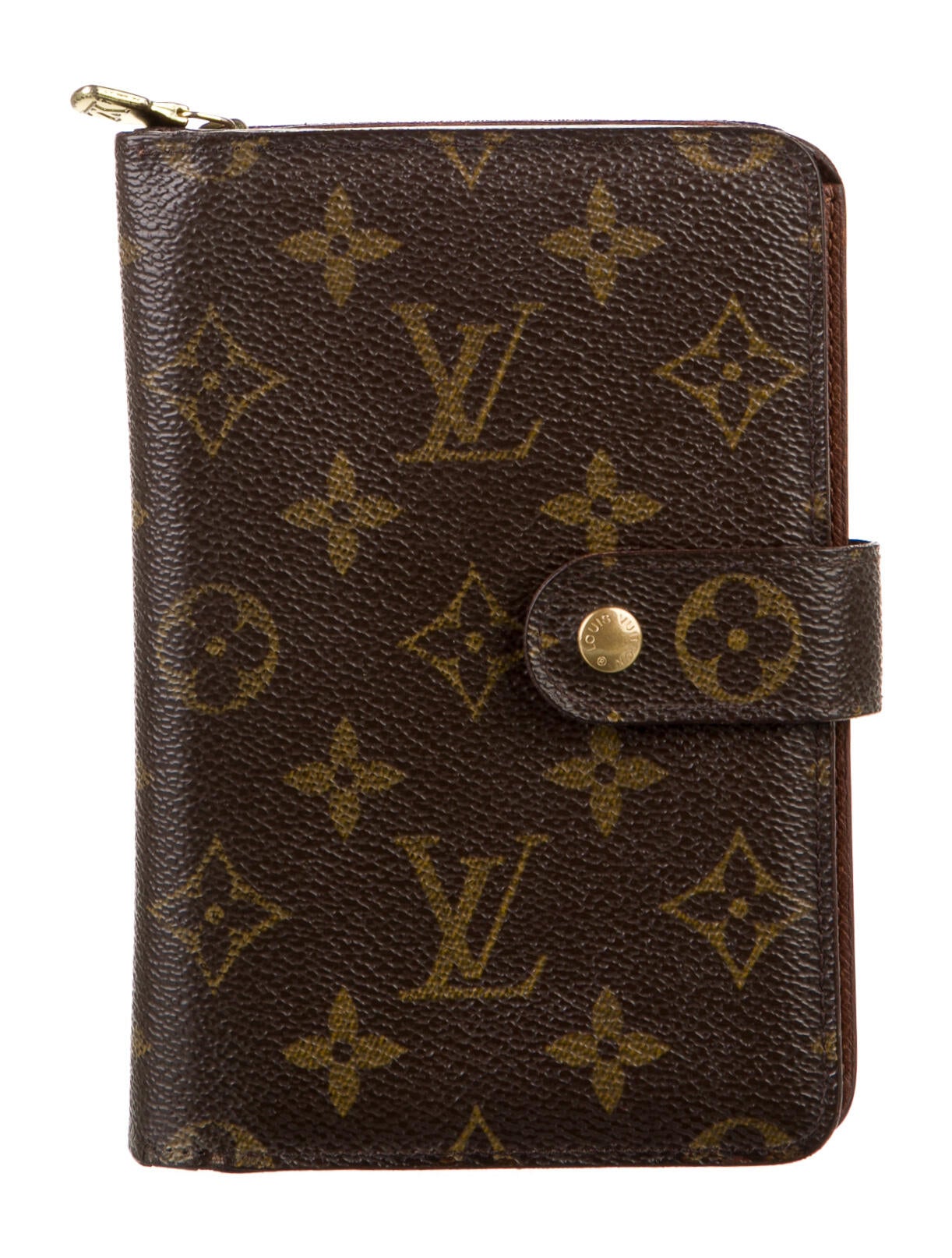 Louis Vuitton Vintage 2001 Compact Zippé Wallet Brown Wallets